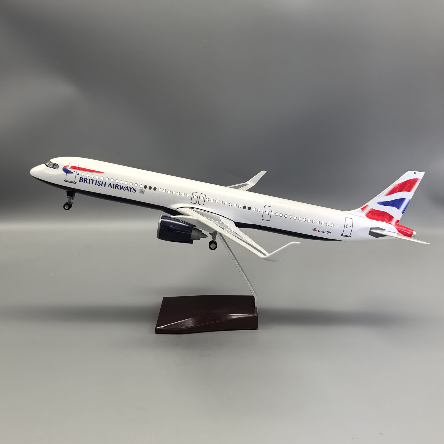44cm带灯英航A321neo仿真民航客机飞机模型英国航空摆件礼品礼物