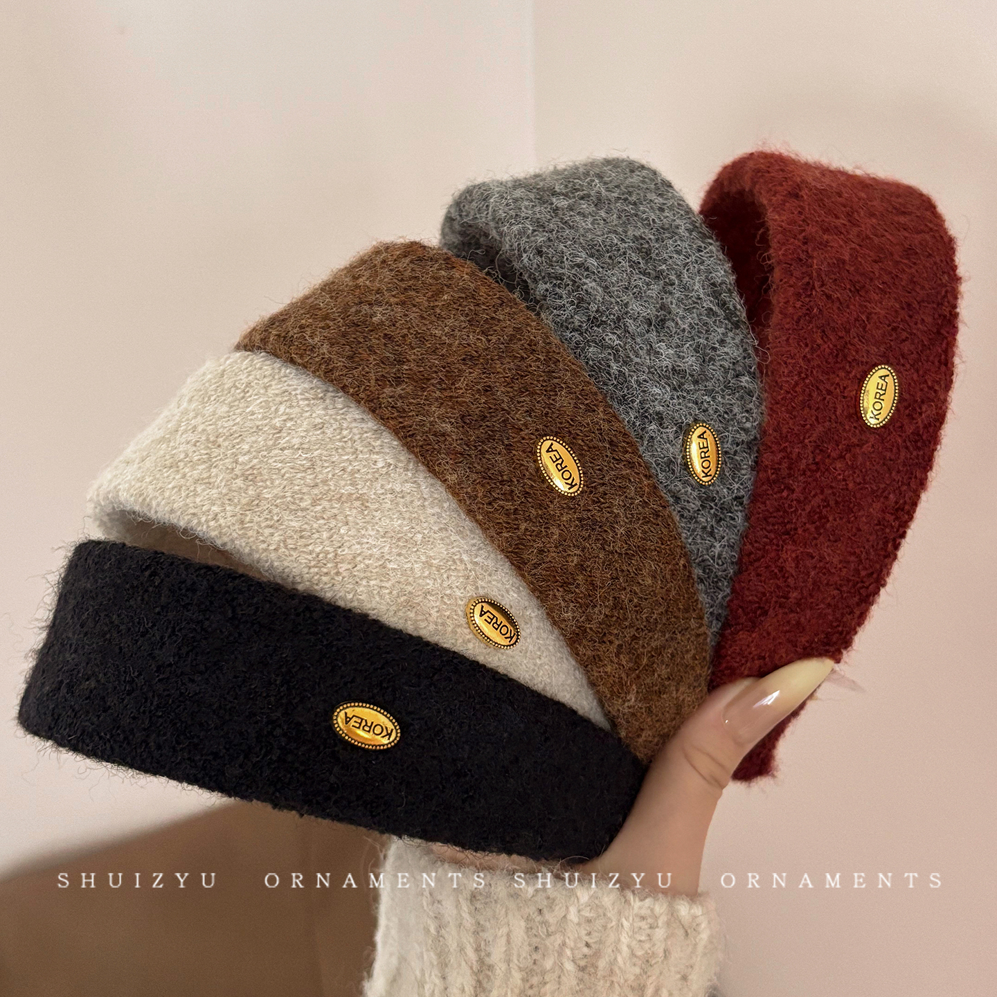 秋冬毛呢宽边发箍女2025新款发捆高级感复古港风头箍外戴发卡发饰