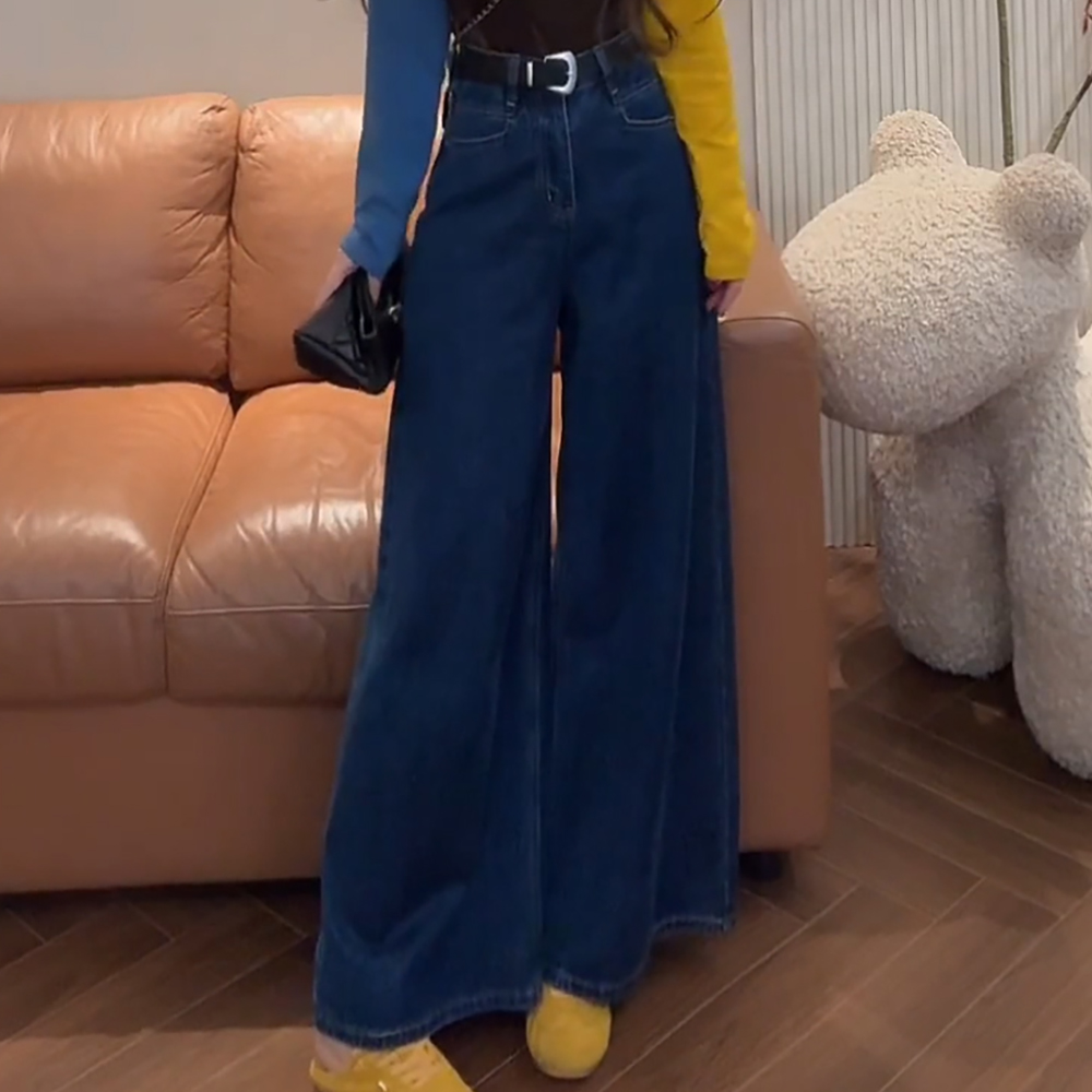 韩版时尚洋气休闲牛仔裤女2025年早秋新款小众洋气高级感休闲裤潮