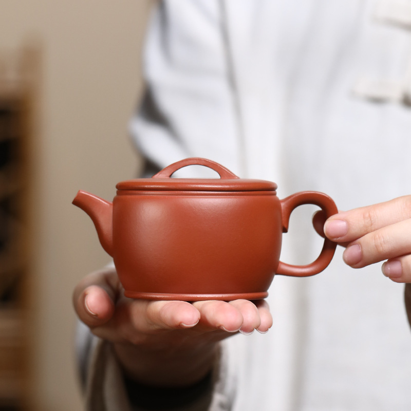 宜兴手工紫砂壶 赵庄朱泥汉瓦壶家用泡茶壶茶具套装功夫茶具