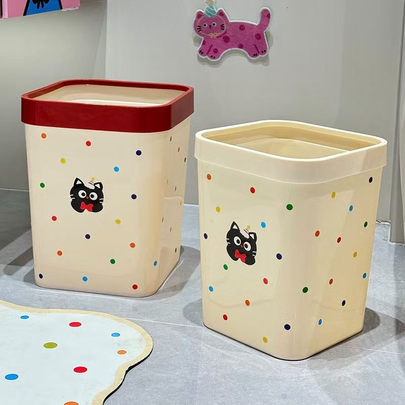 可爱垃圾桶按压纸篓厕所客厅大容量家用卫生间高颜值厨房卧室
