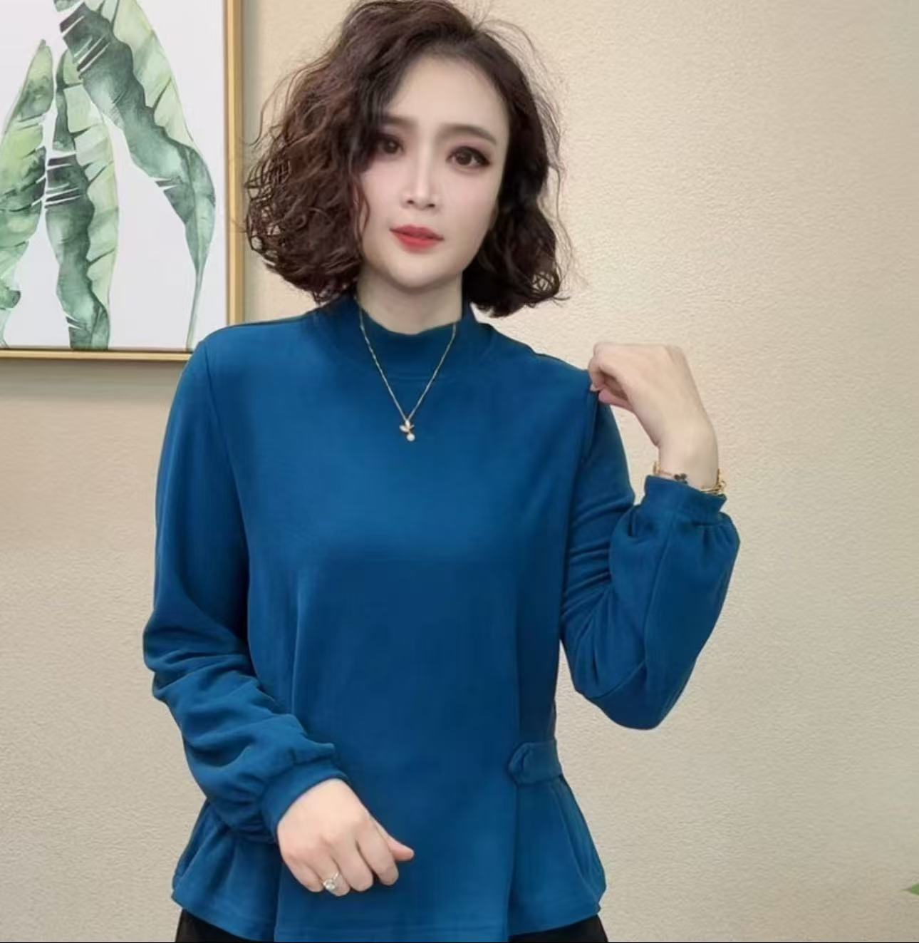 2025冬款洋气百搭减龄气质显瘦长袖女上衣#568789