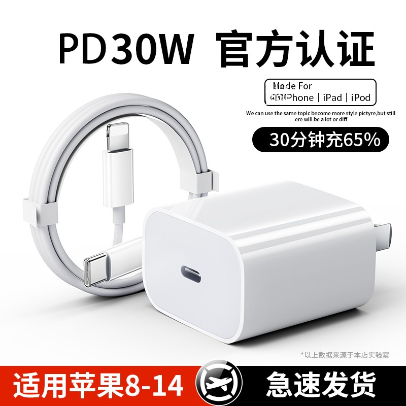 雄晟30适用苹果手机充电器 iphone14/13快速数据线11/12Promax线