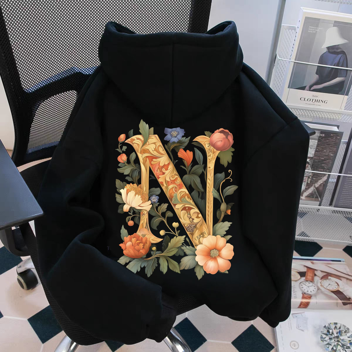 重磅500克加绒加厚连帽卫衣宽松秋冬季高级复古男女同款男装长袖Z