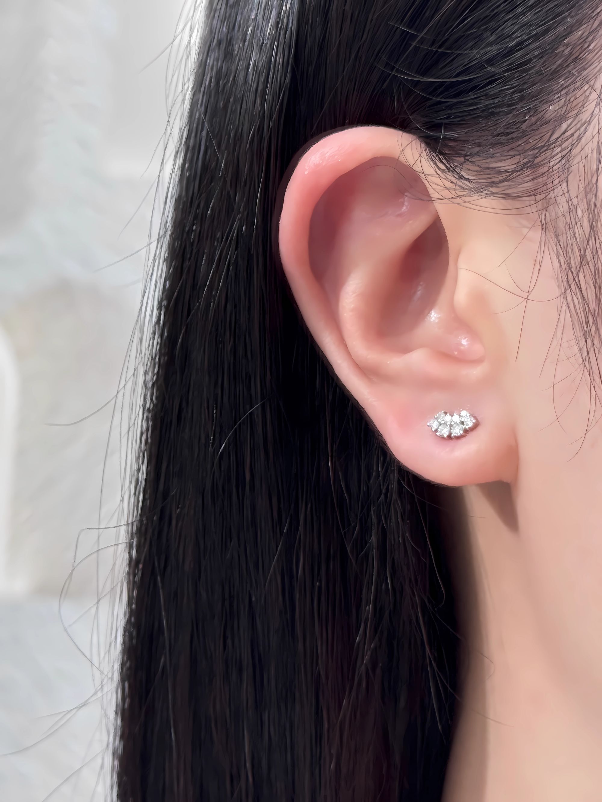 18k女士钻石耳8钻一款多戴耳骨钉轻奢大气18k金耳钉天然南非真钻