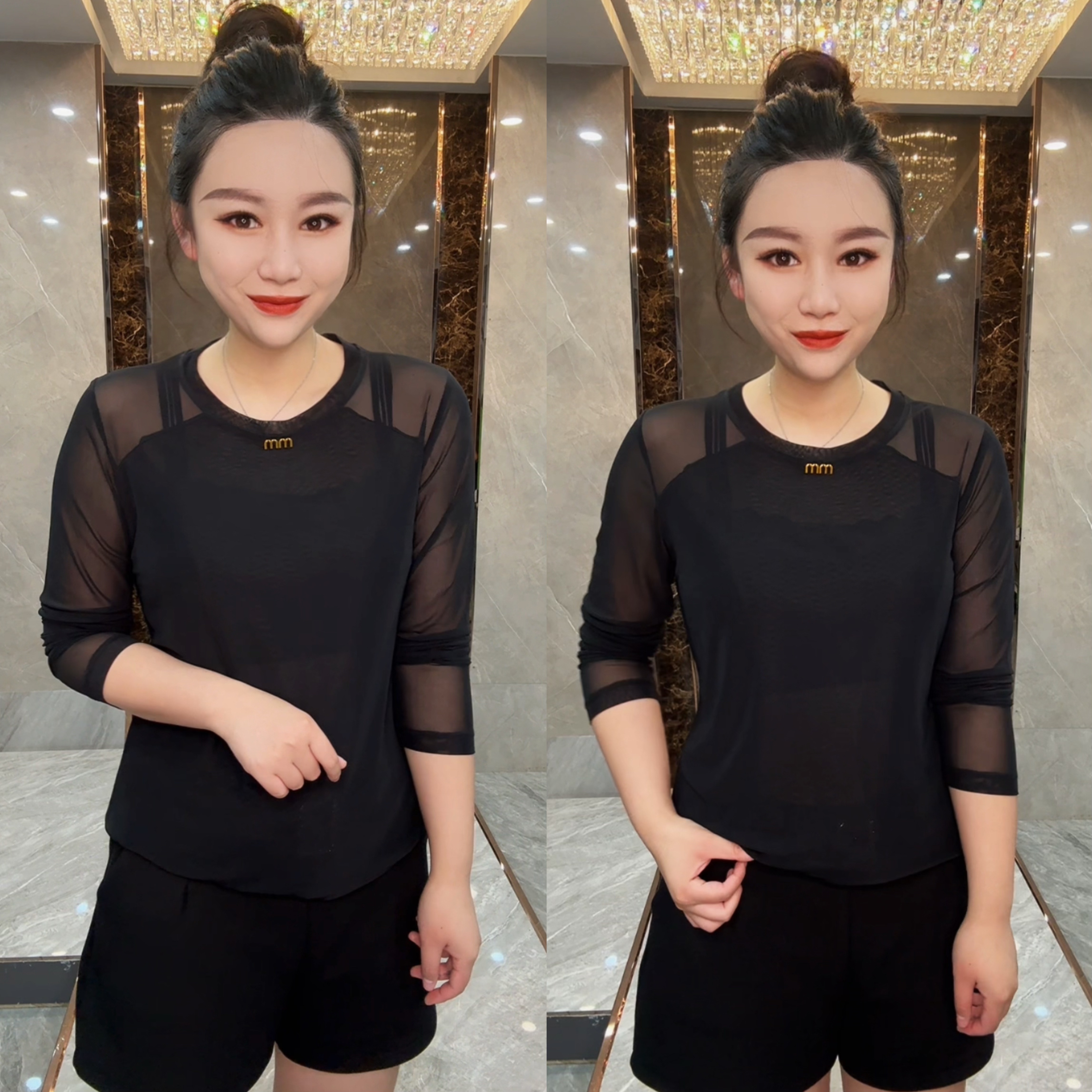 m秋款圆领显瘦衫