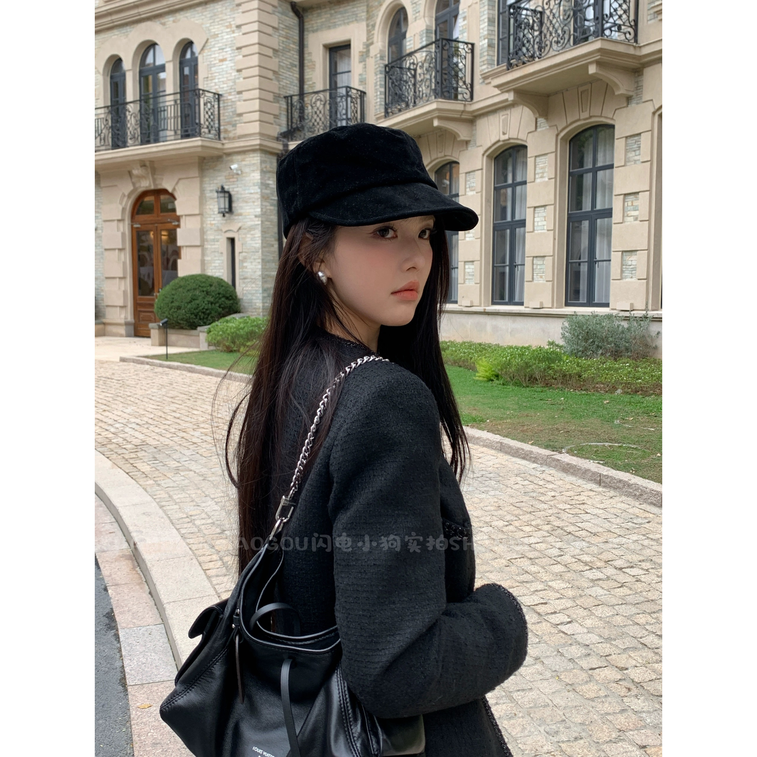 【中古风马术帽】美拉德复古翻皮绒女秋冬季显白时尚百搭鸭