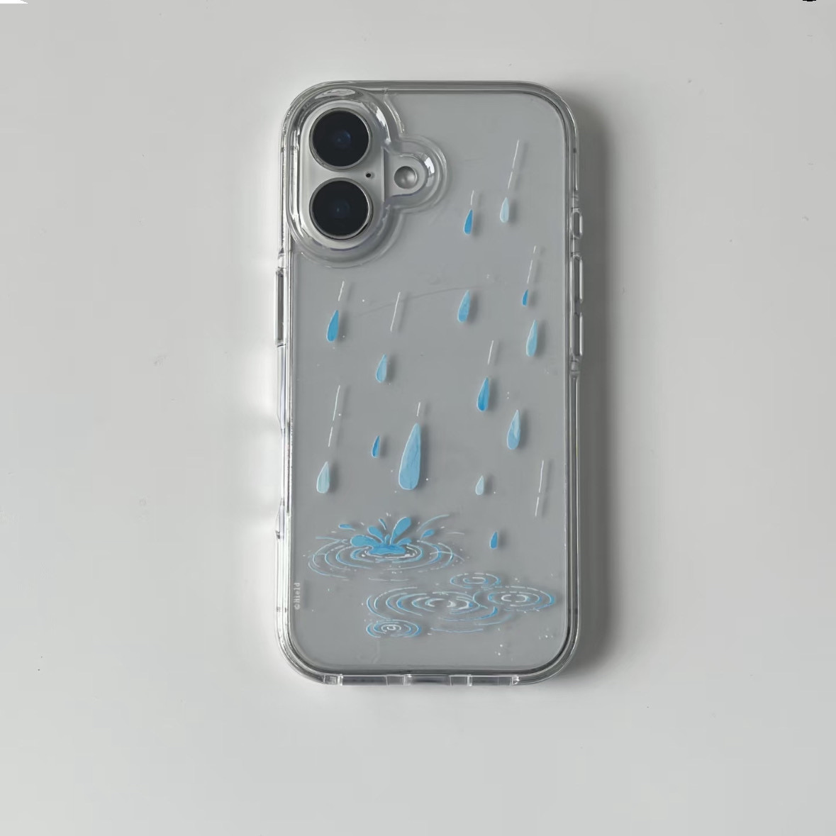下雨天适用iPhone16简约15Pro手机壳14苹果13大孔12透明11保护套