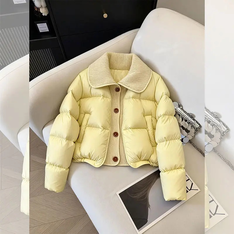 冬季新款翻领设计感棉服外套女款气质轻熟风棉袄独特别致加厚棉衣