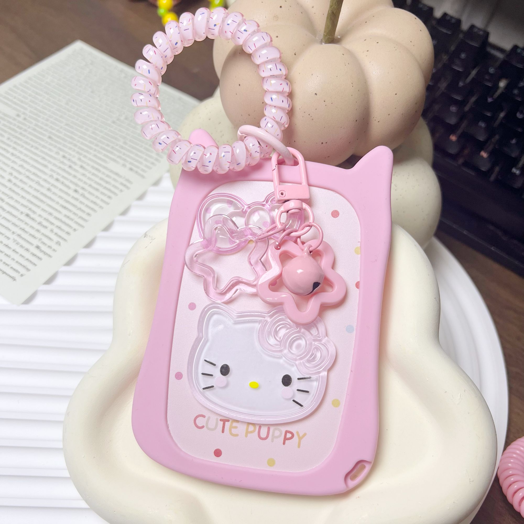 可爱HelloKitty卡套学生卡校园卡交通卡带手绳水卡饭卡身份证防丢