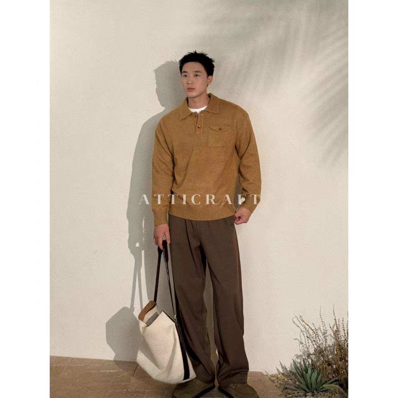 AttiCraft【意大利进口纱线】秋季老钱新贵慵懒针织衫百搭上衣男25