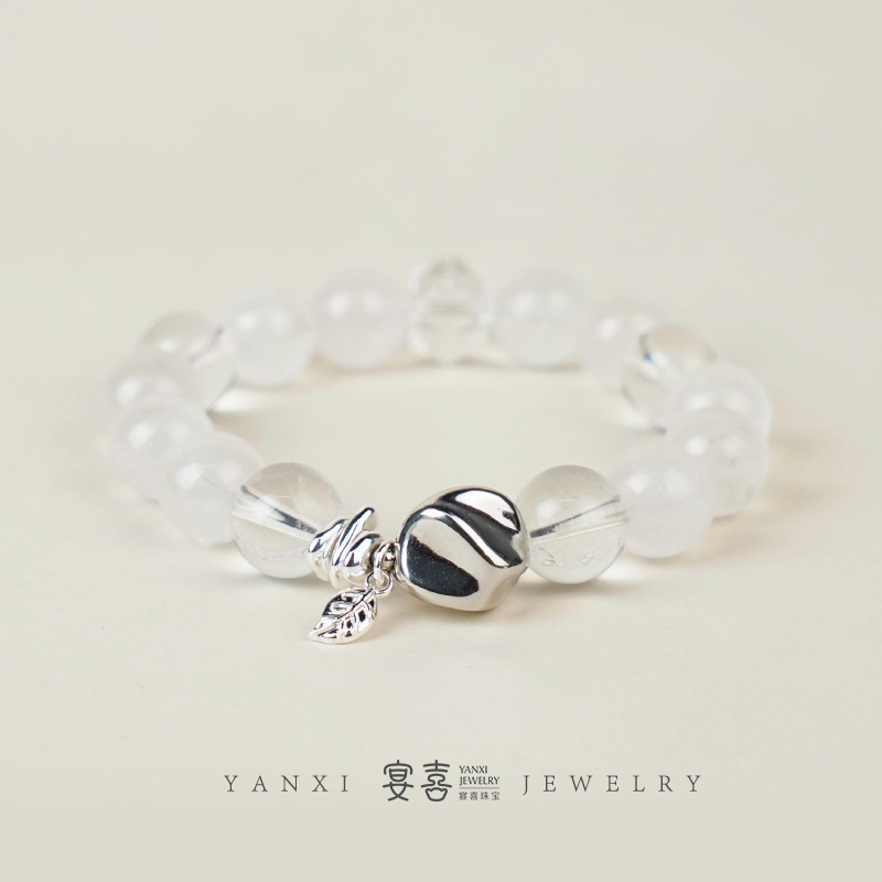 【松湍】白幽灵白水晶双尖单圈手串 多样性发其一