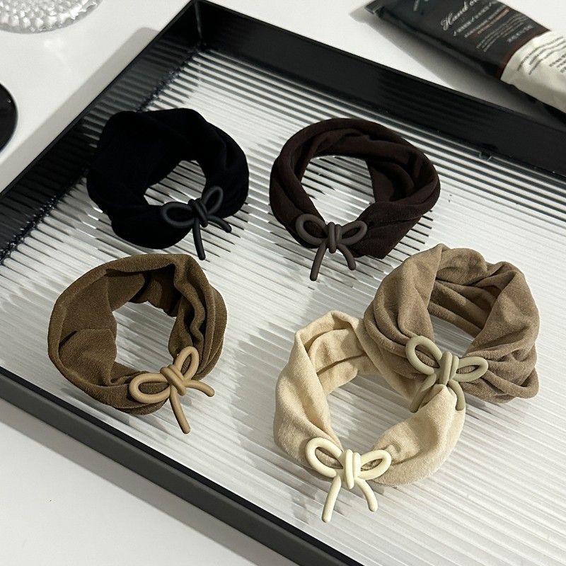 巨肌肤感面膜发圈头绳女加宽高弹力无接缝腕带发绳蝴蝶结发饰d1