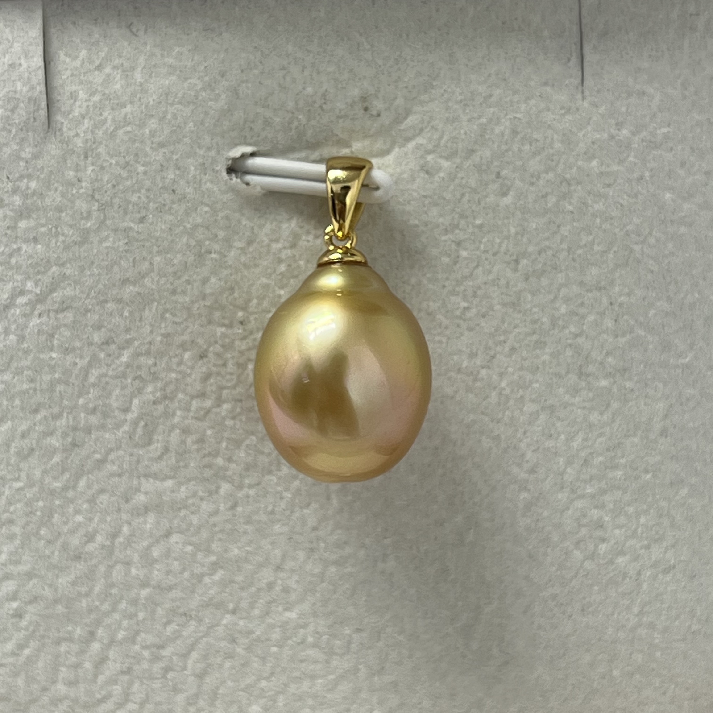 天然海水南洋金珠吊坠11-12mm瓜子扣简约百搭气质