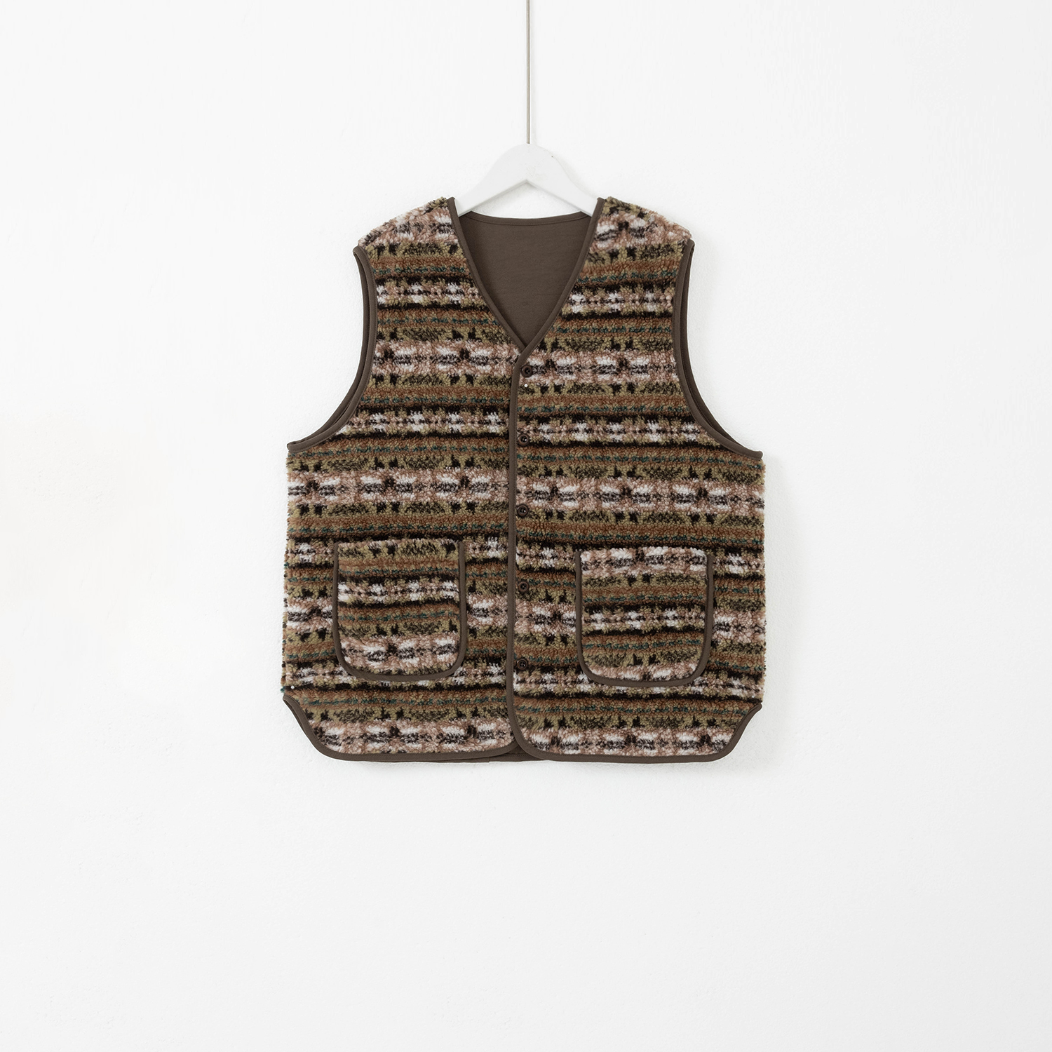 几里与麻 复古摇粒绒里外两穿马甲 衣长64胸围114 2100444