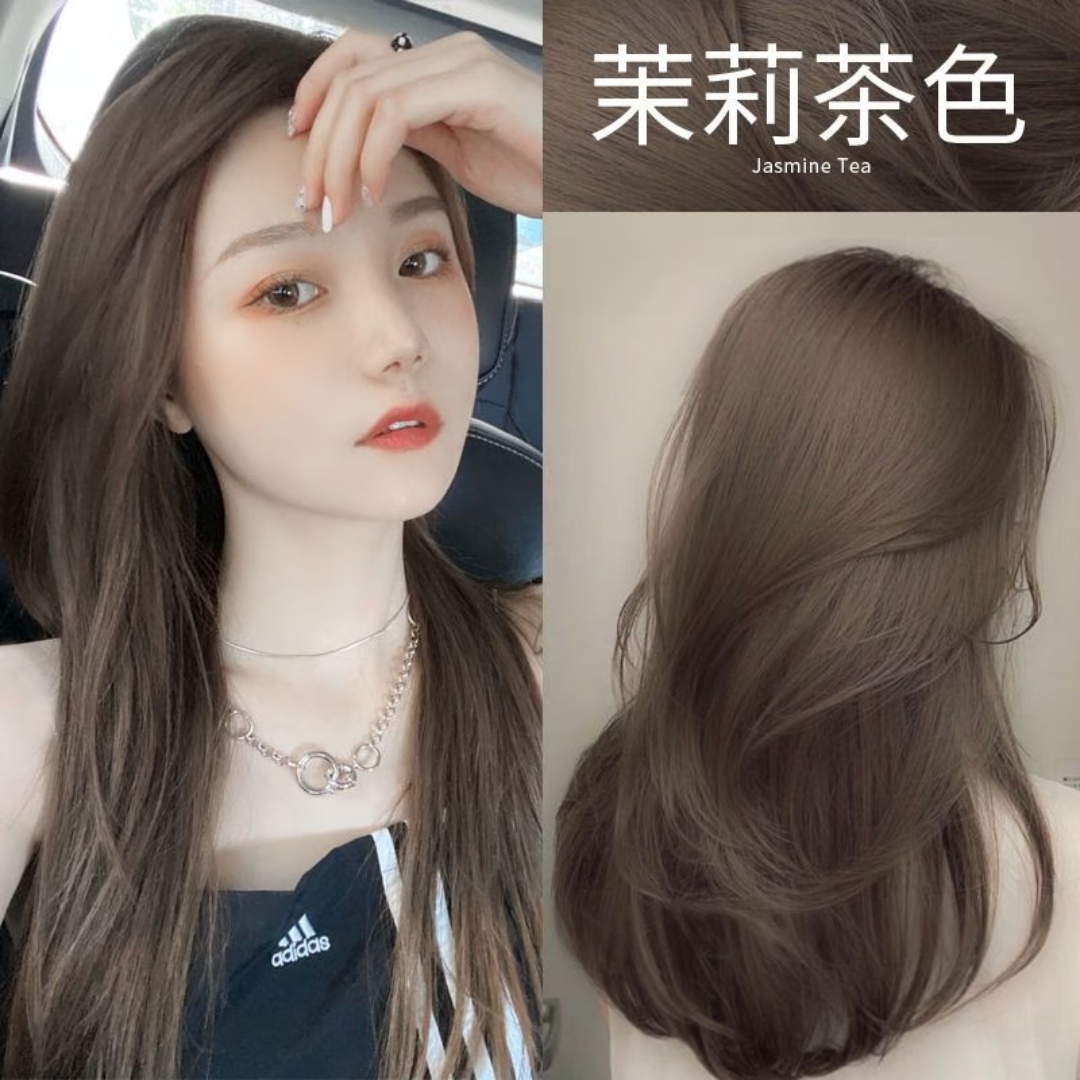 买1送1热销正品茉莉茶色染发膏花香在家免漂显白女学生植物纯家用