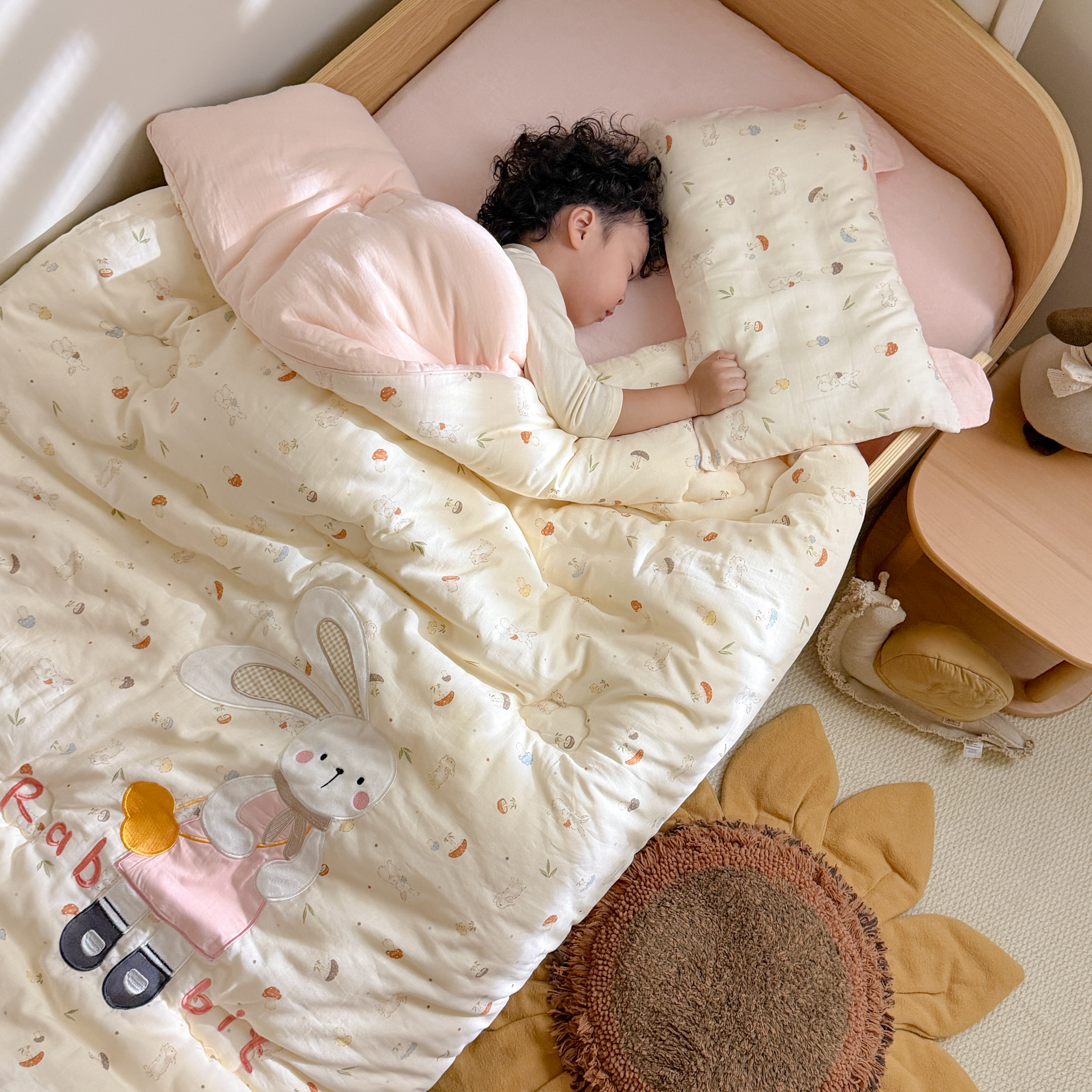 A类全棉双层纱春秋被冬被儿童幼儿园夏被可机洗厚款四季被子秋冬