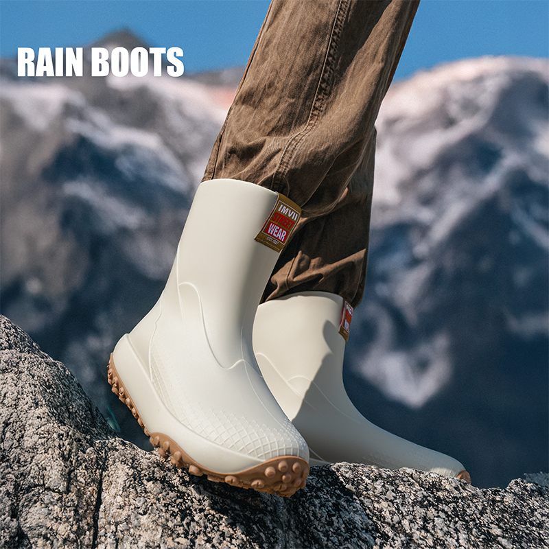 德系防滑雨鞋男士2025新款中筒雨靴钓鱼防水防臭胶鞋厨房工作水鞋