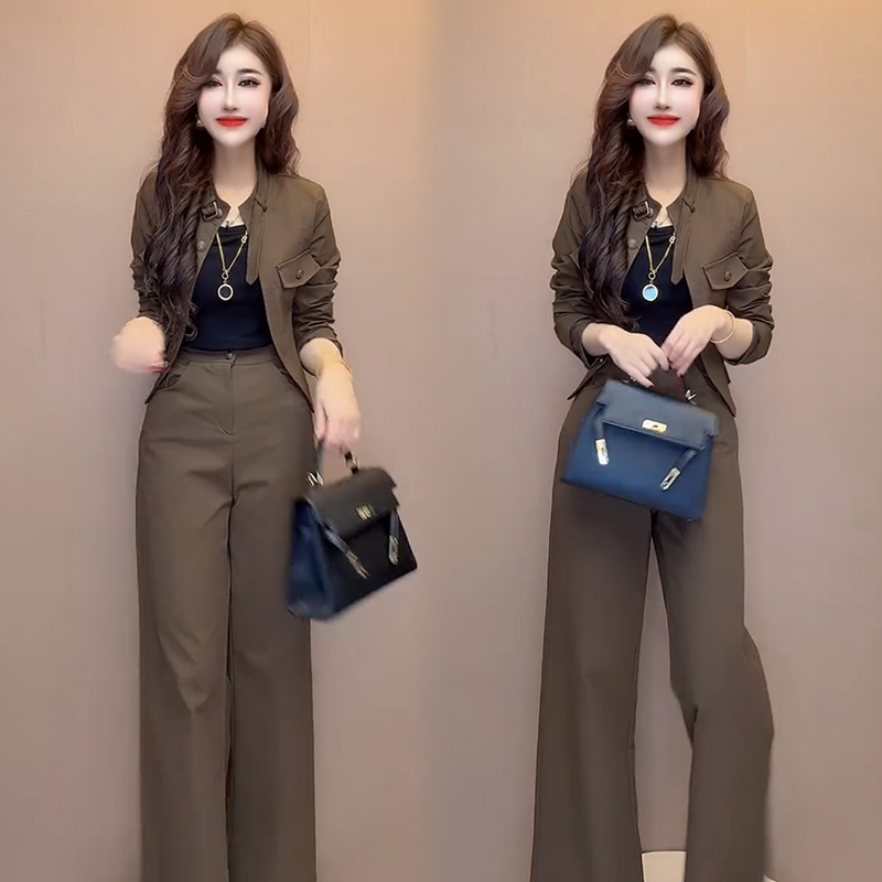 2025秋季新款时尚显瘦气质网红高档套装女高级百搭宽松大码两件套