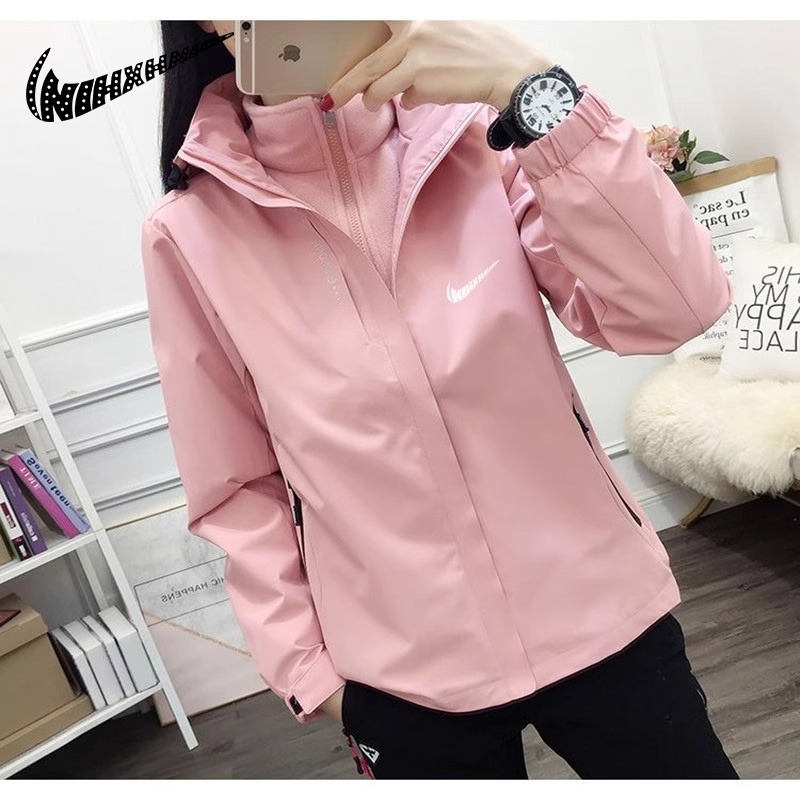 N1KE官网冲锋衣女款防风防雨三合一可拆卸春秋季加绒加厚连帽外套