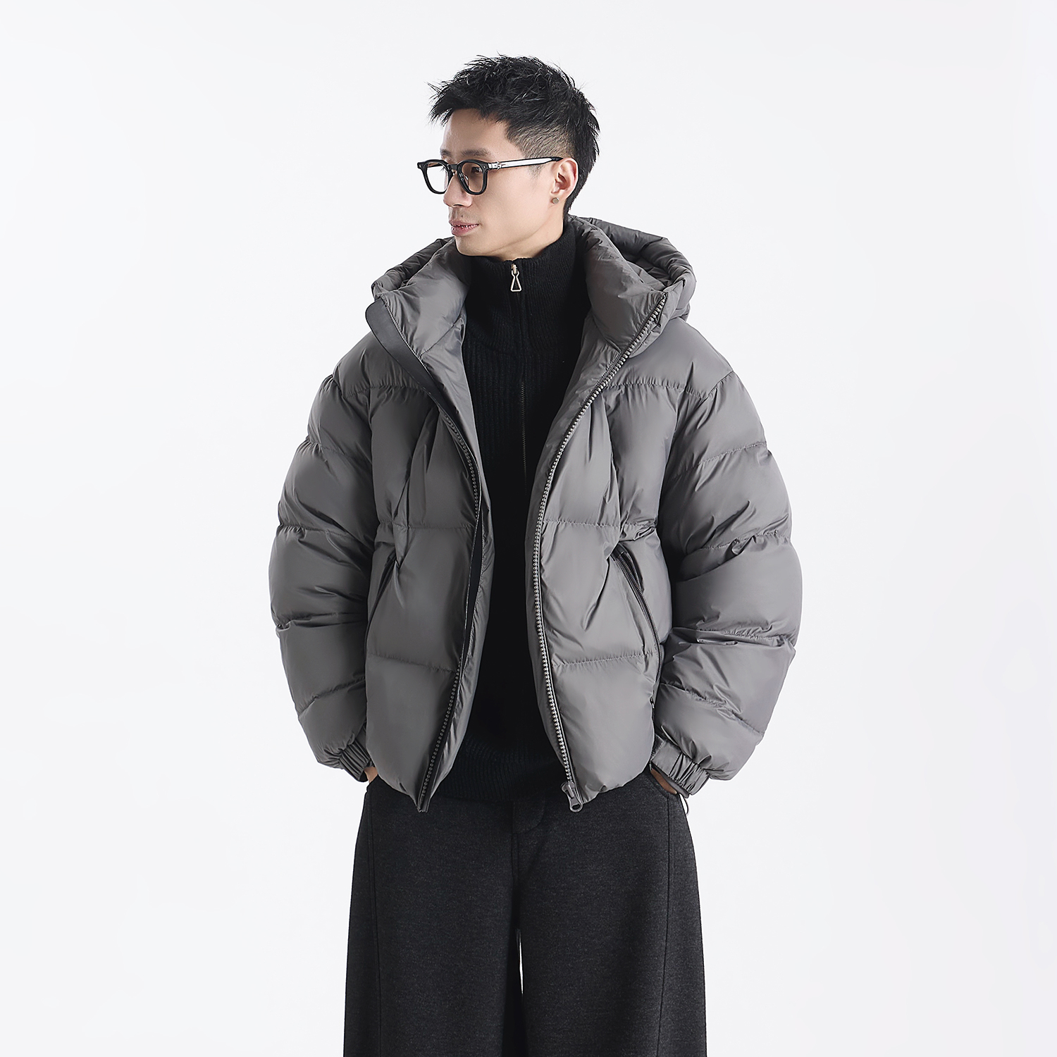 GCCDUPE77『冬日沉寂』三防轻盈零压90白鸭绒高充可脱卸连帽羽绒服