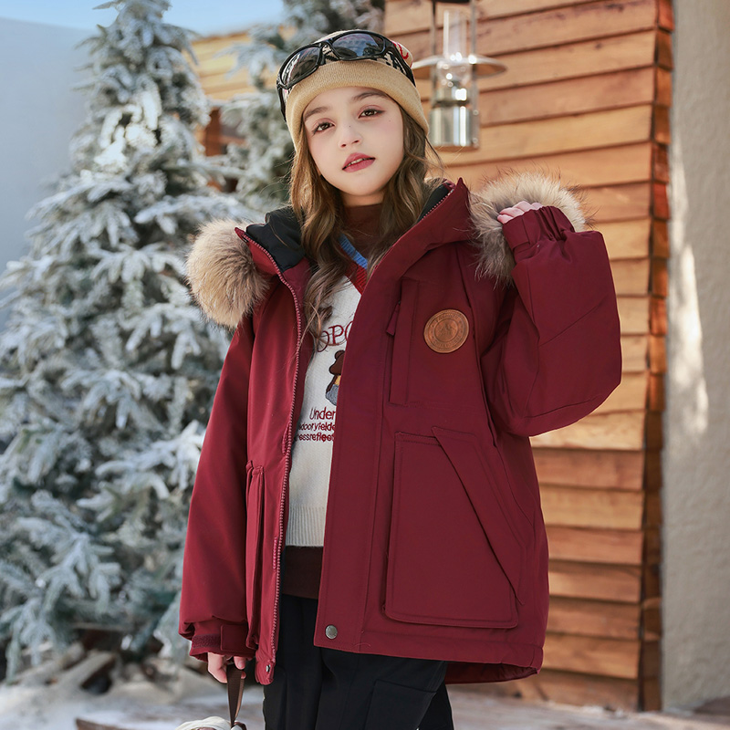 儿童羽绒服新款2025冬季男童女童羽绒服连帽加厚大毛领中大童外套