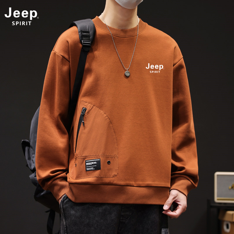 Jeep吉普休闲卫衣男士秋冬宽松帅气时尚潮流长袖t恤百搭男款