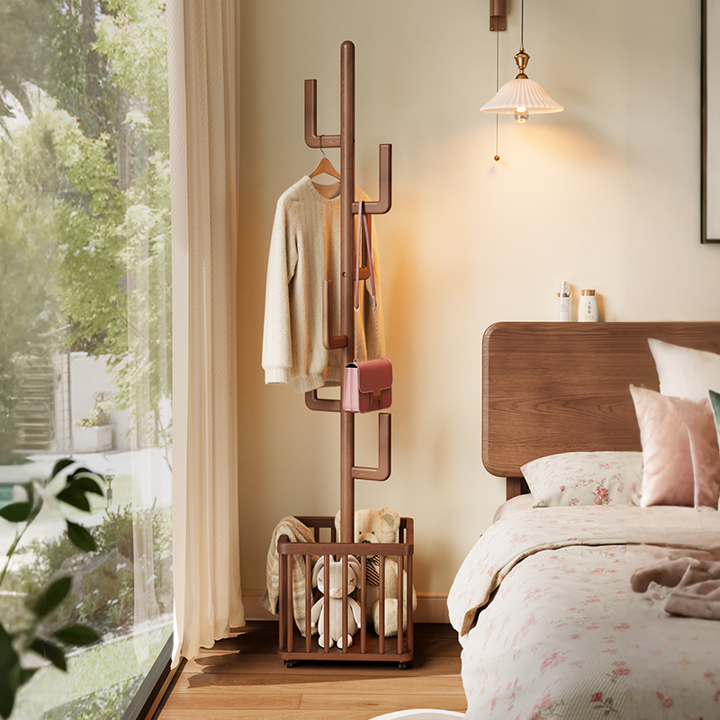 木屋记家用卧室简易挂衣架可移动晾衣服架子2025款落地式衣帽架