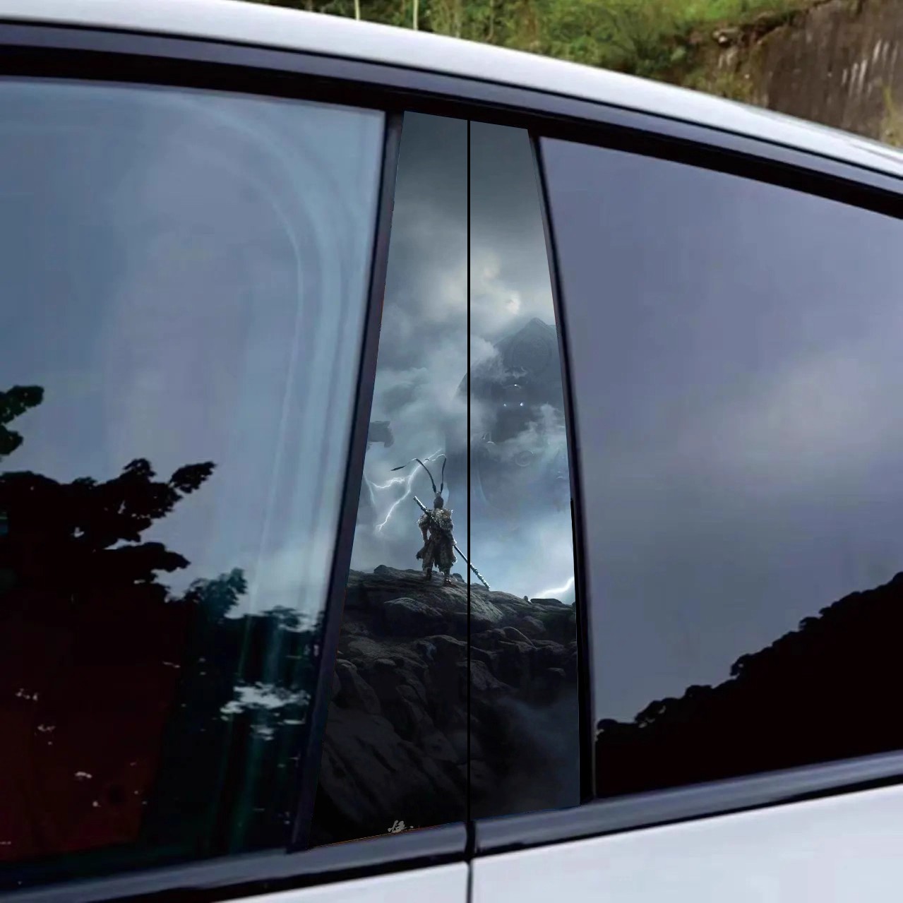 黑神话悟空汽车中柱贴纸高清装饰个性创意B柱保护膜改装中柱车贴