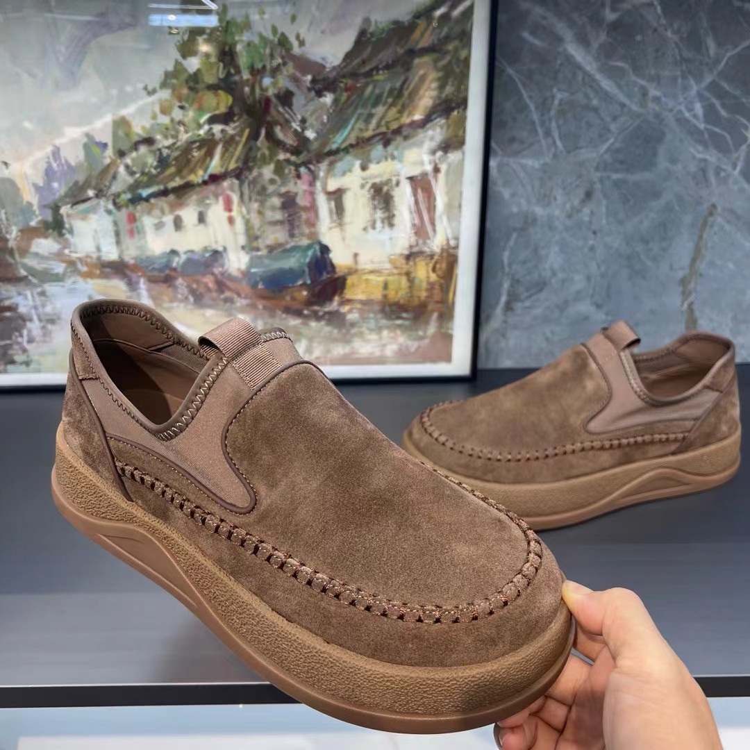 男士新款时尚勃肯鞋透气舒适一脚蹬休闲百搭增高男鞋男款低帮简约