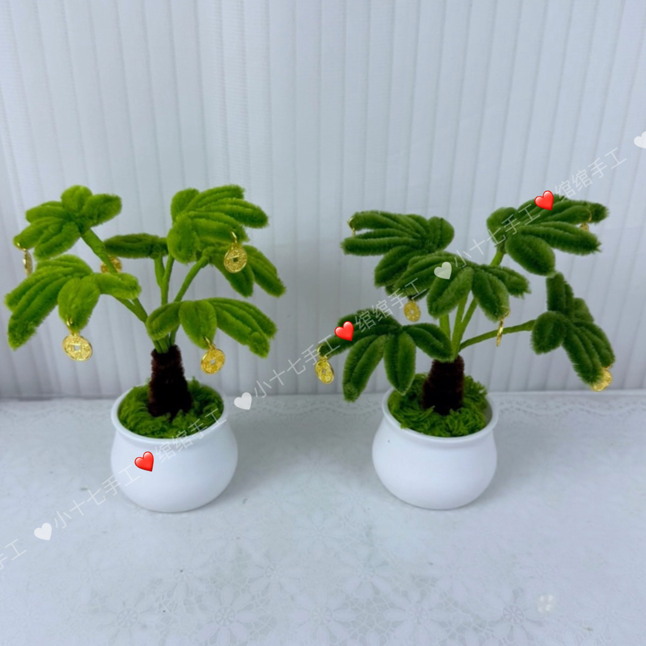 【2盆装】发财树金元宝盆栽扭扭棒DIY可爱创意材料包礼物手工摆件