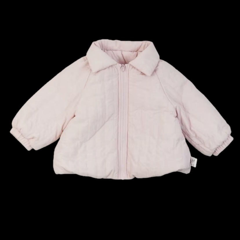 男童圆领厚款休闲高领常规款棉服儿童棉袄秋冬时尚冬季粉色