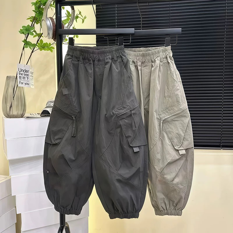 【百分百纯棉】男童春秋新款工装裤中大童2025秋装宽松休闲痞帅长裤