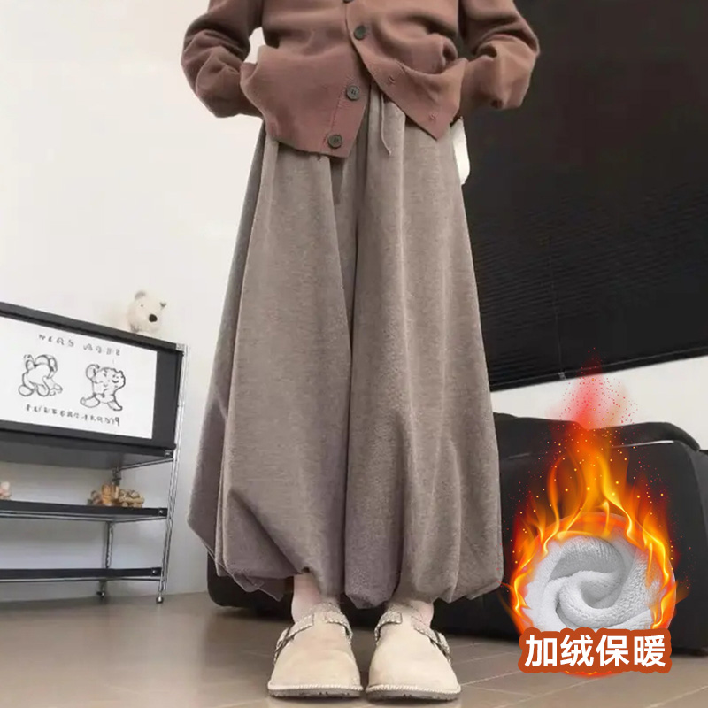 高品质软糯糯米裙裤女25年新款高腰垂感宽松慵懒小个子百搭阔腿裤