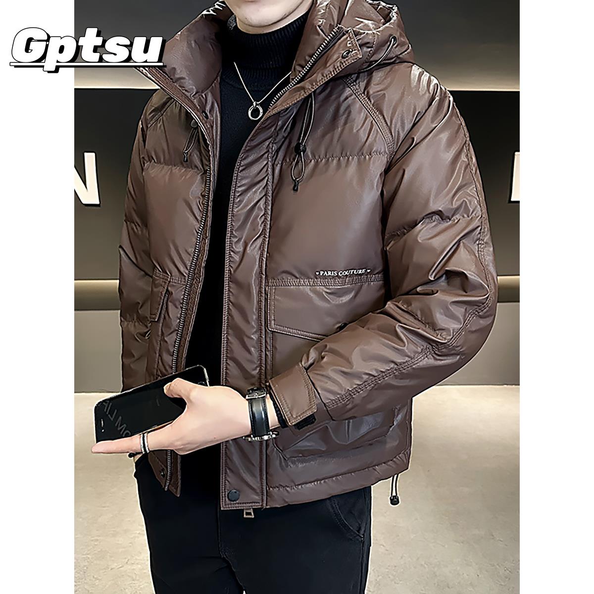 GPTSu白鸭绒保暖轻薄羽绒服男士冬季外套短款潮牌加厚袄子男新款