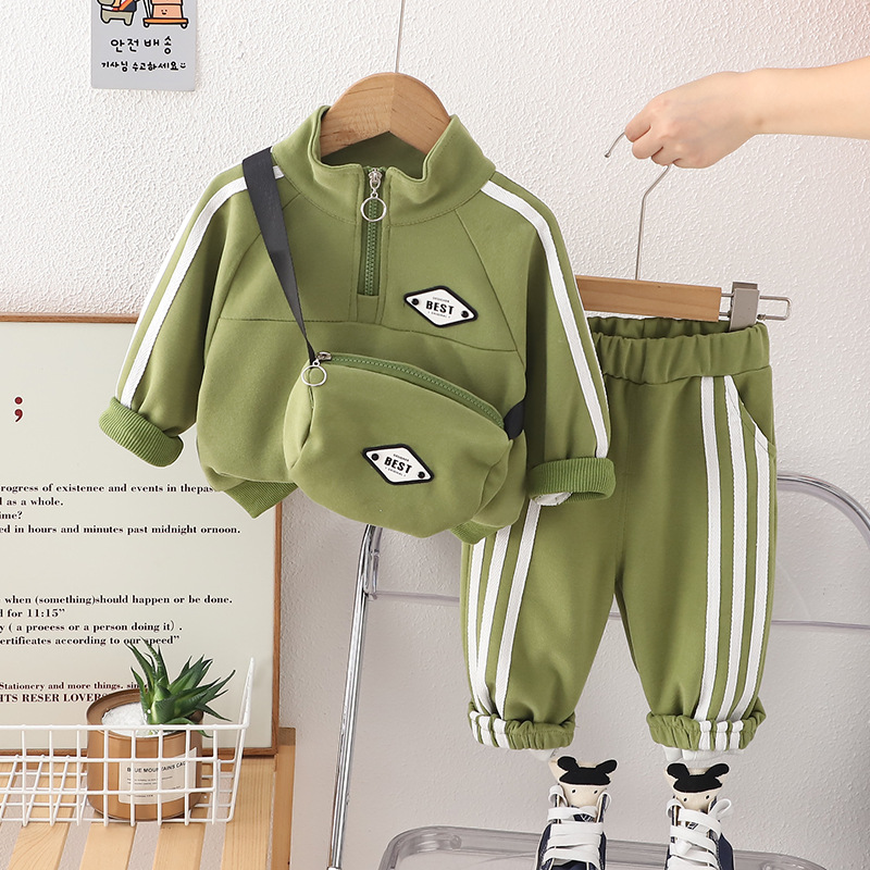 新款春装两件套1-2-3-4岁小童装6-8个月男女宝宝洋气儿童帅气衣服