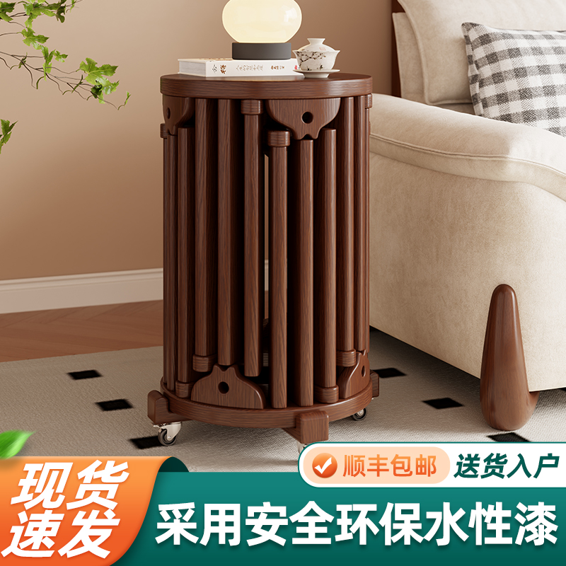 25新款实木凳子可叠放六合一多功能组合圆凳新中式餐桌家用备用凳