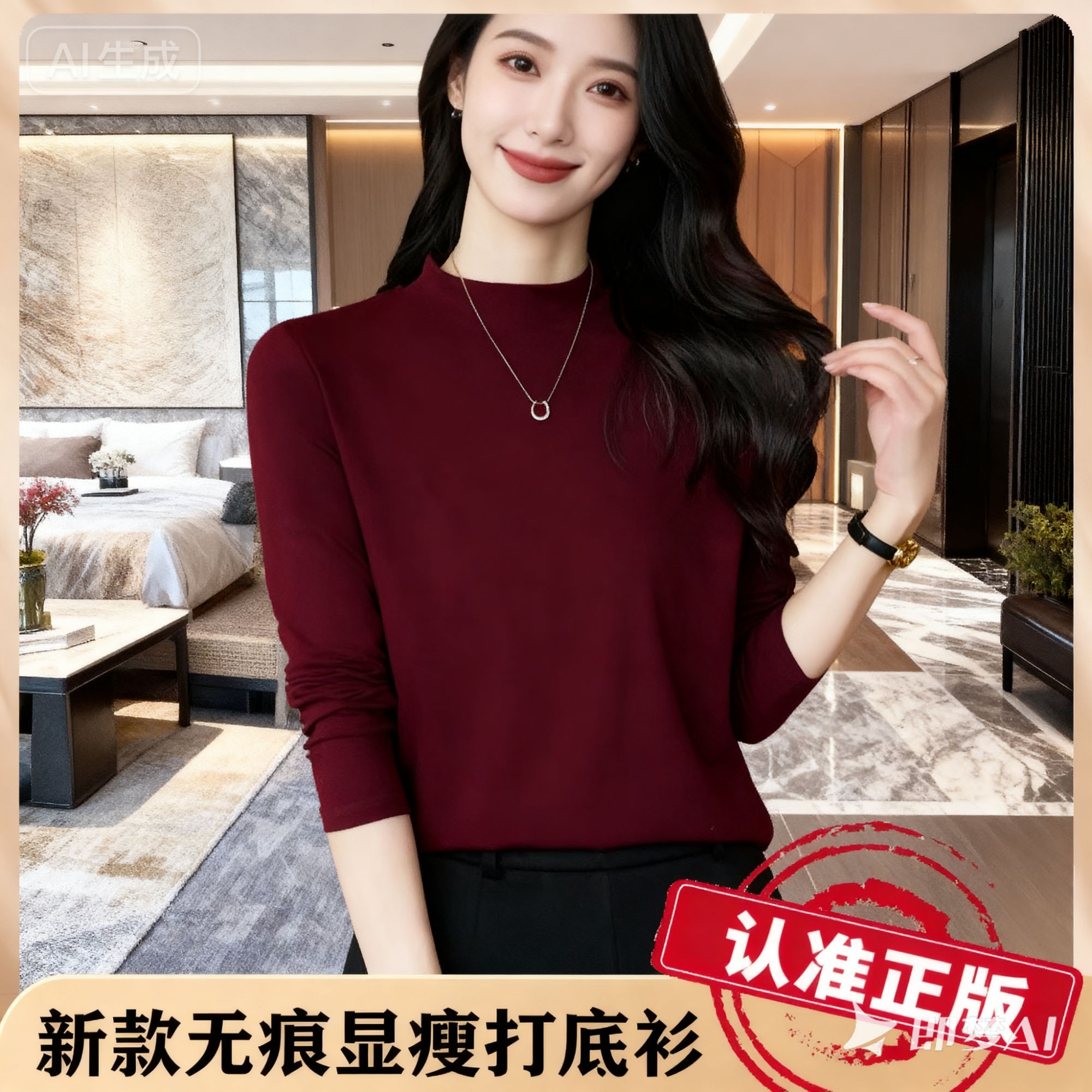 半高领打底衫女春秋冬2025新款高品质内搭高级感修身网红长袖上衣