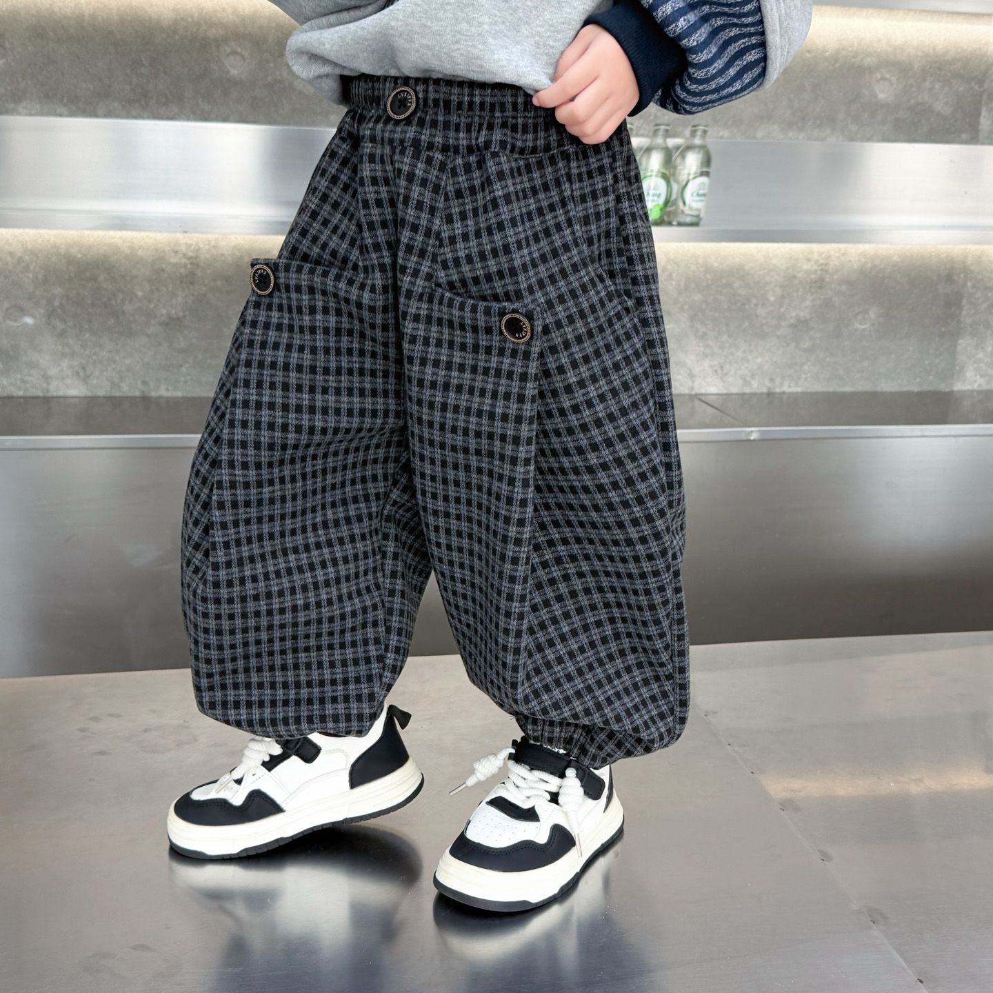 儿童冬装羊羔毛棉裤2025冬季新款男童加绒加厚休闲裤宝宝束脚长裤