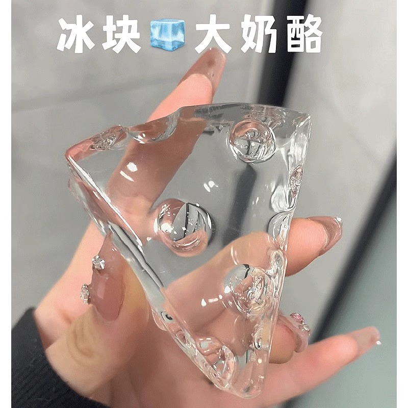 奶酪蛋糕玩具创意解压仿真捏捏乐透明冰块网红神器好看硅胶慢回弹