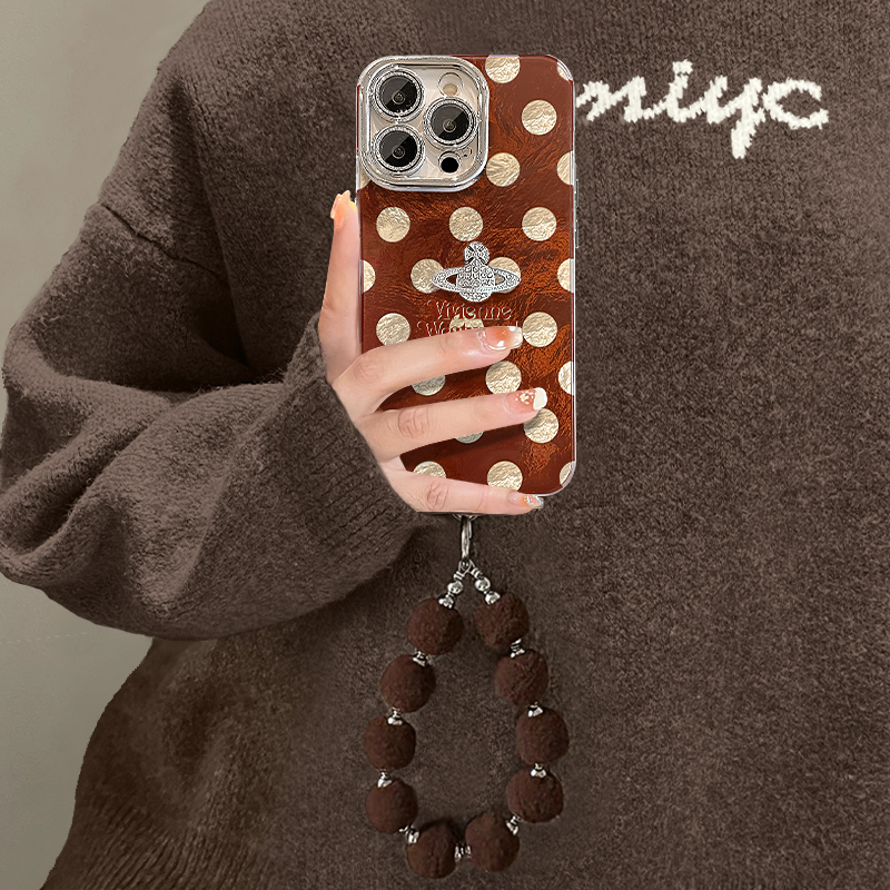 波点西太后适用苹果15华为vivo/oppo小米iPhone精孔冰川纹手机壳