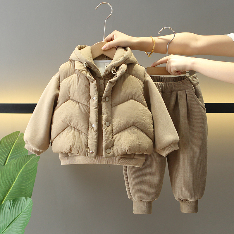 tontoi童泰【断码】男童冬季套装2025新款儿童洋气加绒加厚冬装宝