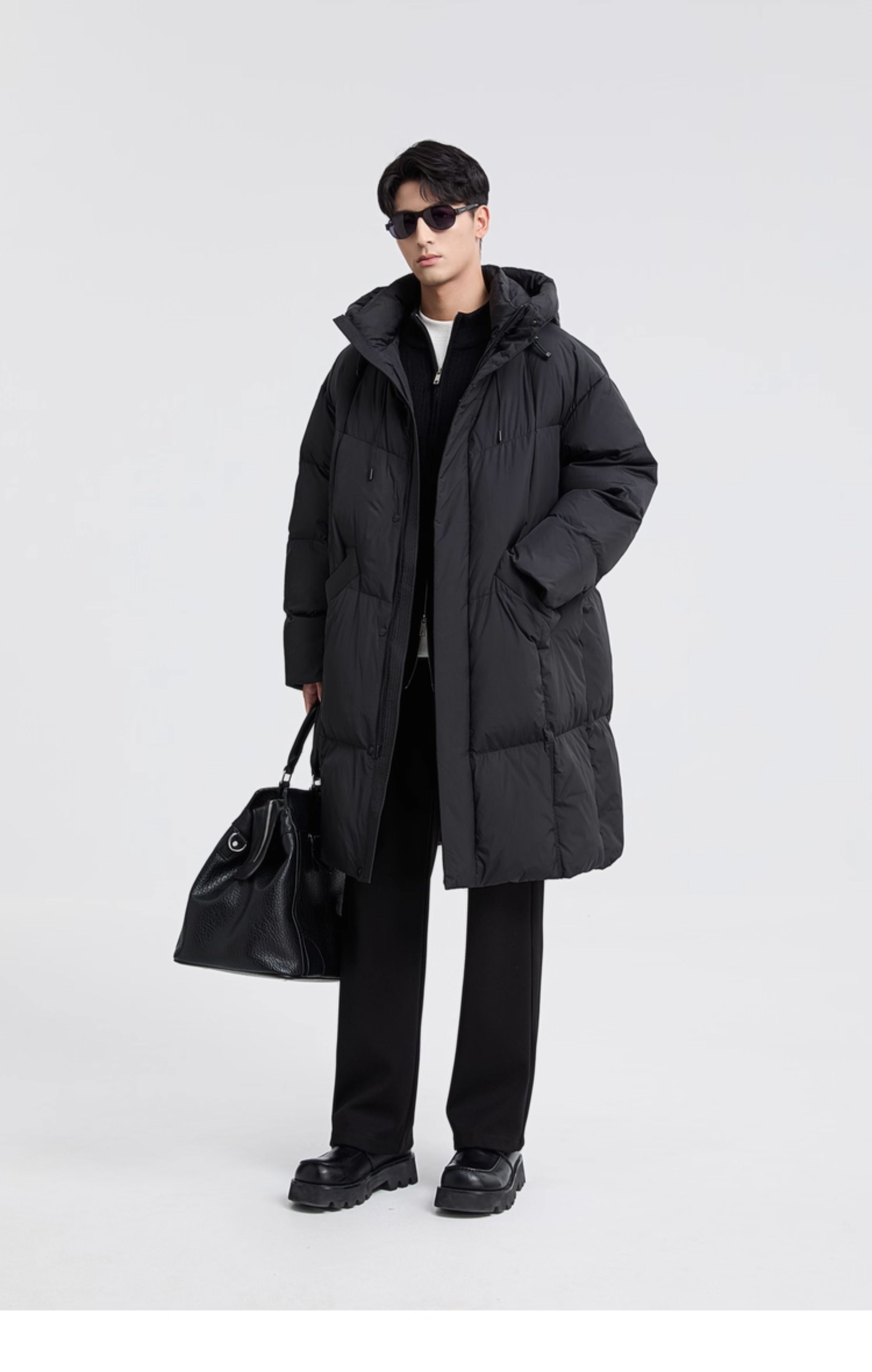 018黑择明！断码超值！实体2xxx+！超保暖中长款连帽羽绒服8820