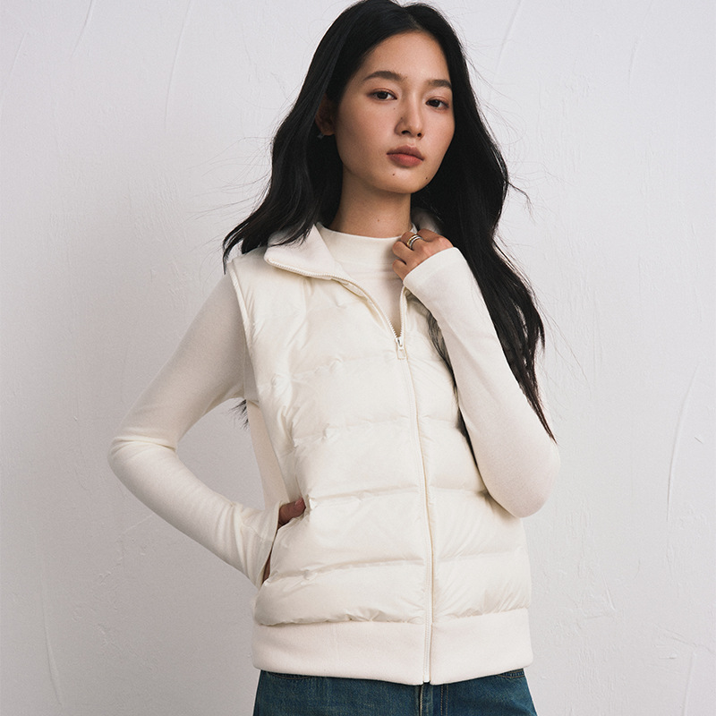 XVRV2025新款百搭高端时尚外套摇粒绒羽绒背心女鸭绒休闲保暖马甲