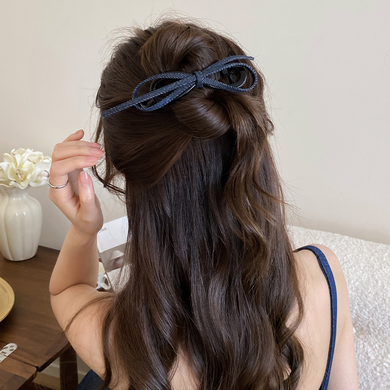 蝴蝶结扭扭发夹女2025年夏季新款爆款盘发一字香蕉夹气质发饰品