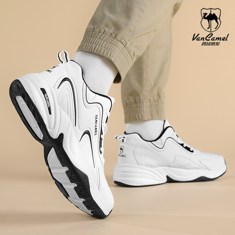 VANCAMEL西域骆驼秋冬新款皮面休闲潮鞋防水防滑舒适轻户外运动鞋