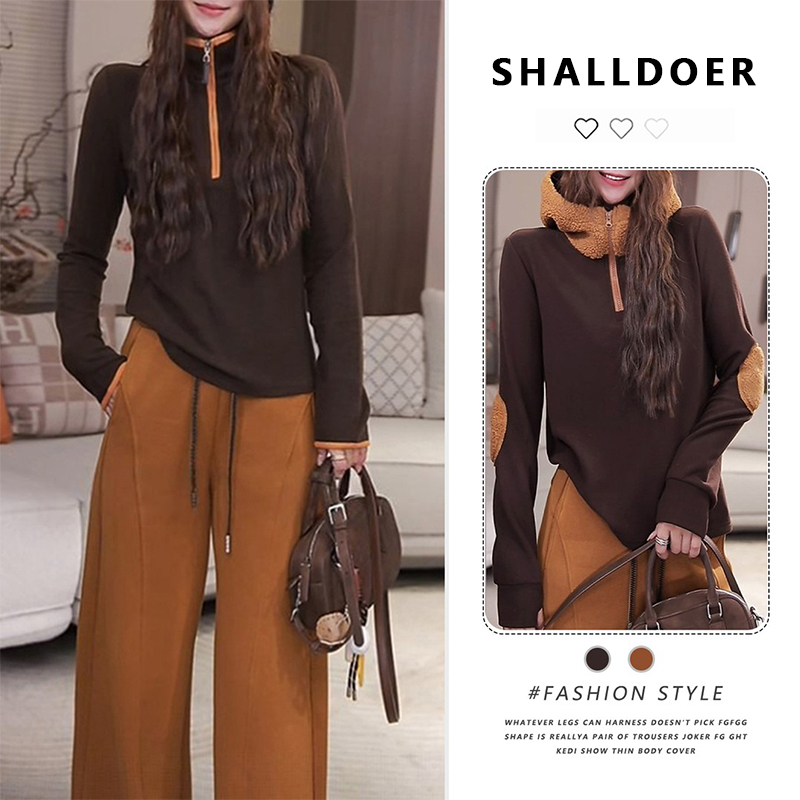 2025冬季新款设计感连帽卫衣高腰抽绳直筒裤女韩系时尚休闲套装潮