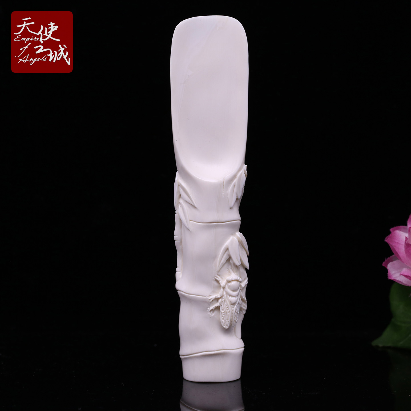 天然猛犸象牙节节高茶铲白冰料精工雕刻功夫茶茶具商务礼品