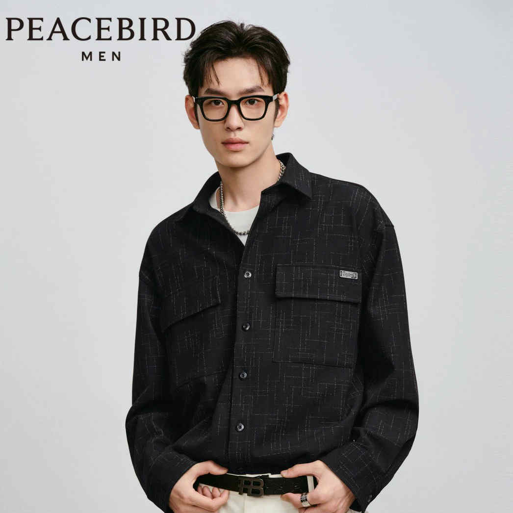 【爆款小香风】太平鸟男装高质秋季口袋衬衫外套BBCHF110U