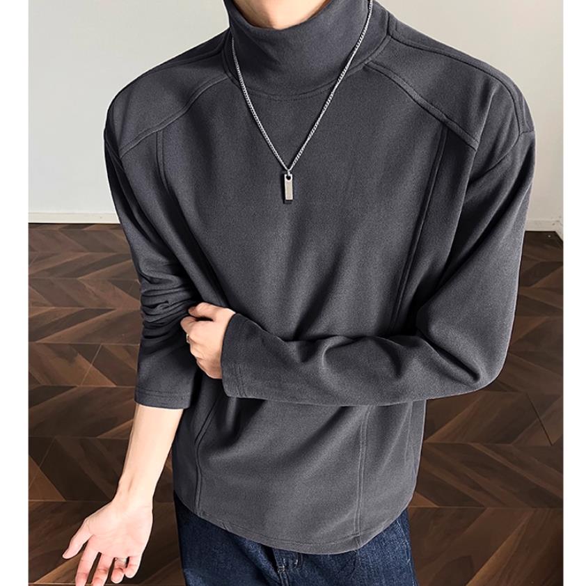 结构德绒长袖T恤男秋冬季美式cleanfit百搭休闲穿搭保暖打底内搭